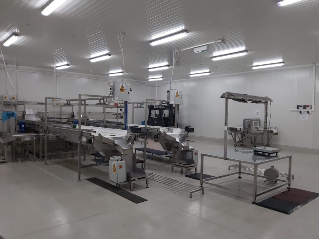 Deep frozen fruit processing equipment